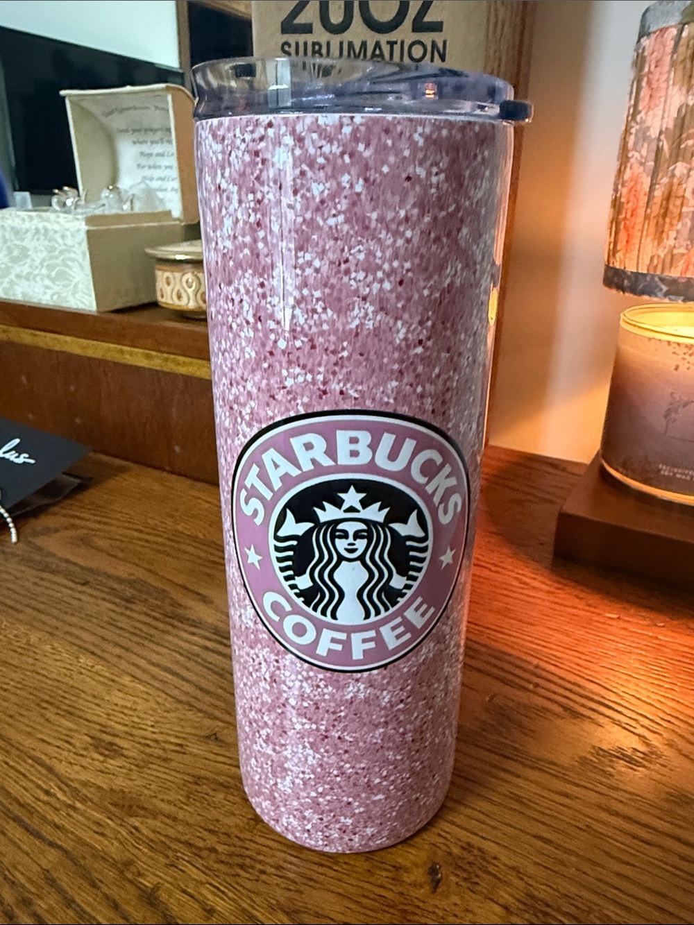 Starbucks Pink Speckle Logo Tumbler